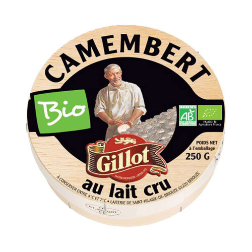 Gillot Camembert au lait cru, certifié AB Bio 250g