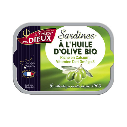 Le Trésor Des Dieux Sardines À L'Huile D'Olive Bio 80,5G