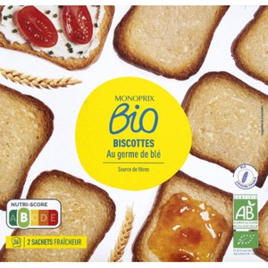 Monoprix Bio Biscottes au Germe de Blé 300g