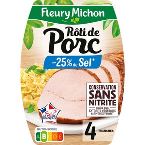 Fleury Michon Rôti De Porc Cuit -25% De Sel x4