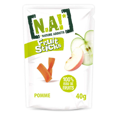 N.A! Fruit Sticks 100% Issu De Fruits, Pommes, Sans Sucres Ajoutés 40G