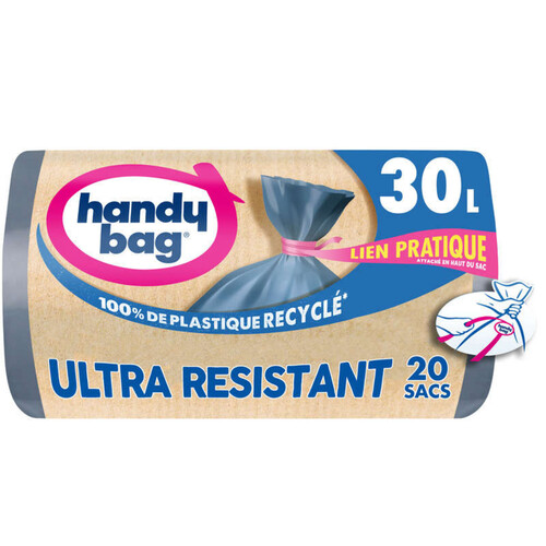 Handy Bag Sacs Poubelle À Lien Pratique Ultra Résistant 30L X20