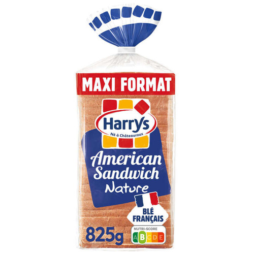 Harrys pain de mie american sandwich nature maxi sans additifs 825g