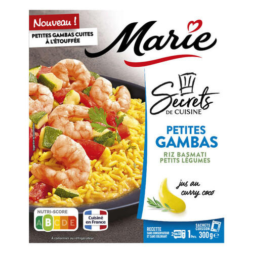 Marie petites gambas, riz basmati, petits légumes 300g