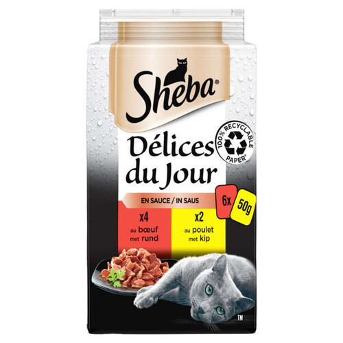 Sheba Délices Du Jour En Sauce Sélection Du Boucher Pour Chat 6X50G