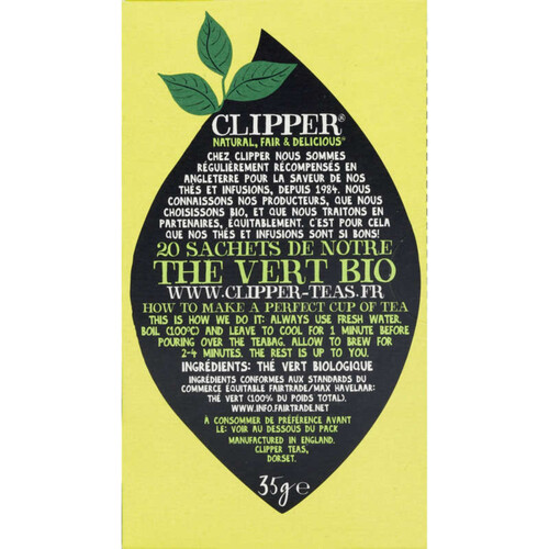 Clipper Thé Vert Bio 35g