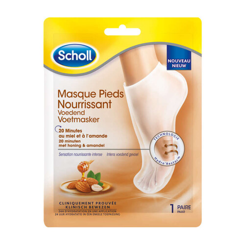 Scholl Masque Pieds Nourrissant Miel & Amande x1 paire