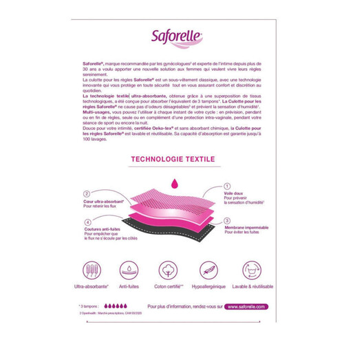Saforelle Culotte Ultra Absorbante pour les règles TL x1
