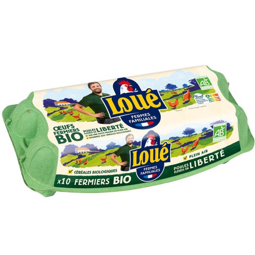 Les Fermiers de Loué Œufs Bio Calibre Moyen x10