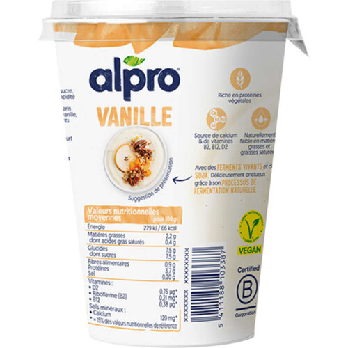 Alpro Dessert Végétal Vanille Soja 500g