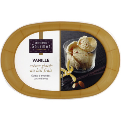 Monoprix Gourmet Crème glacée à la vanille et au lait frais 282g