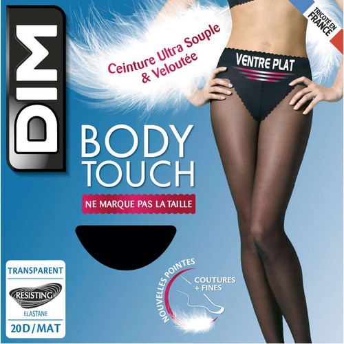 Collant Transparent Ventre Plat, Noir, 20D, Body Touch, DIM - T1