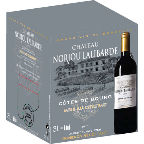 Château Noriou Lalibarde Côtes-De-Bourg Aop, Vin Rouge 3L