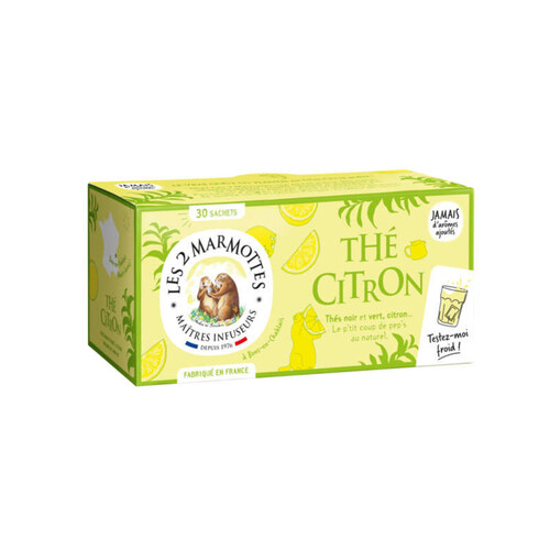 Les 2 Marmottes Thé Citron 30 sachets - 58g