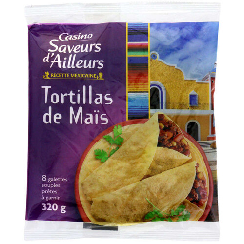 Casino Saveurs D'Ailleurs Tortillas de maïs - Galettes à garnir - Recette mexicaine - 320g