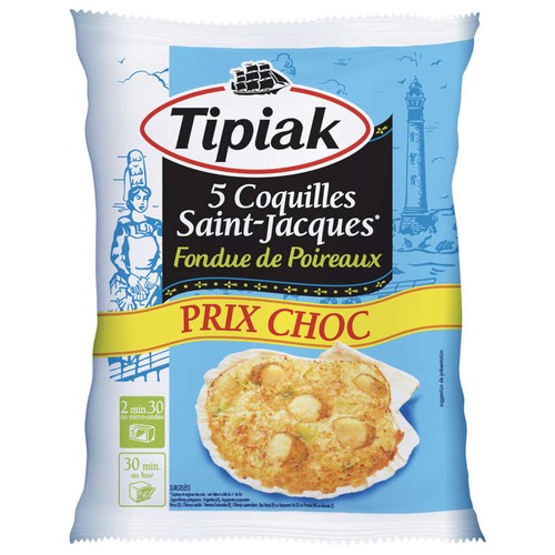 Tipiak Coquilles Saint-Jacques Fondue de Poireaux 5x90g