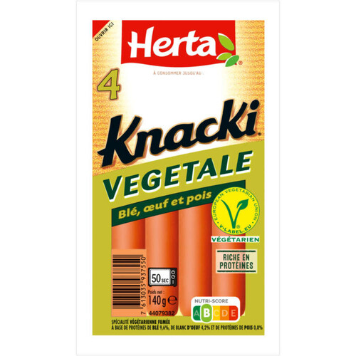 Herta Knacki saucisses végétales x4