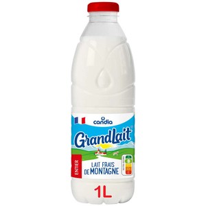 Candia Grandlait - Lait frais entier de montagne - La bouteille de 1L