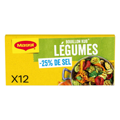 Maggi Bouillon Kub Légumes -25% de Sel 120g