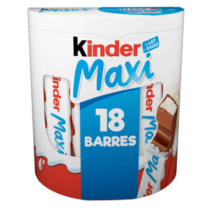 Kinder Maxi chocolat pack de 18 barres 378g 