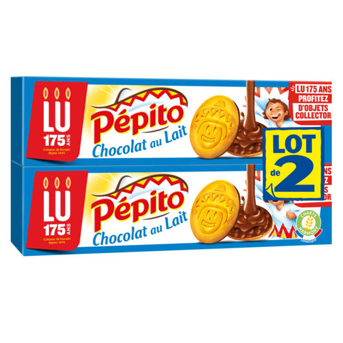 Lu Pepito Biscuits nappés au Chocolat au Lait 2x192g