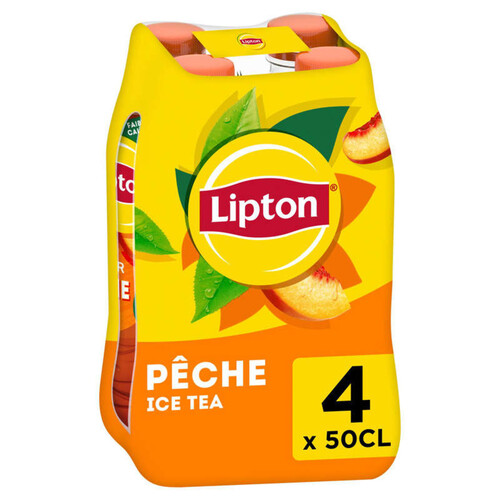 Lipton - Ice Tea - Boisson au thé saveur pêche - Les 4 bouteilles de 50cl