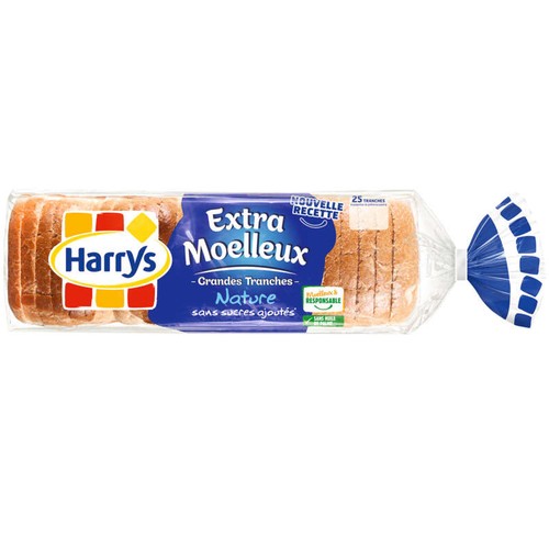 Harrys Pain de mie Extra moelleux Sans sucres ajoutés 750g