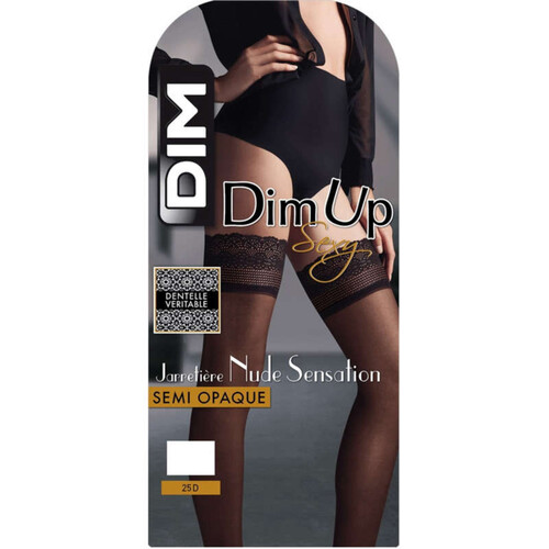 Jarretière Semi-Opaque Nude Sensation, Noir, 25D, Diam'S DIM - T3