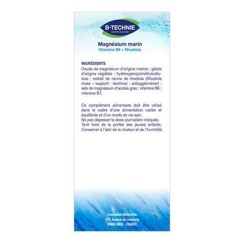 [Par Naturalia] Biotechnie Magnésium marin + Rhodiola 90 gélules
