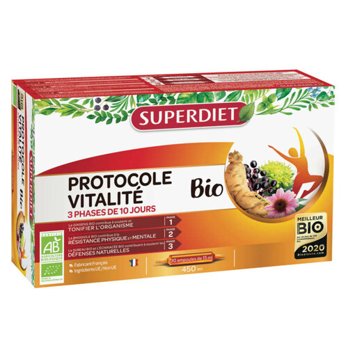 [Par Naturalia] Superdiet Complément Alimentaire Protocole Vitaminé Bio Ampoule 30x15ml