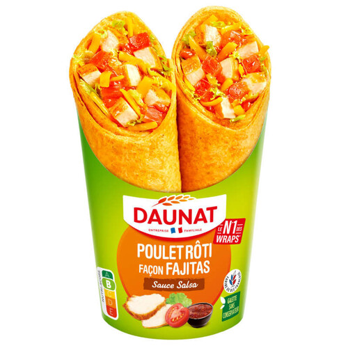 Daunat Wrap poulet rôti façon fajitas 190g