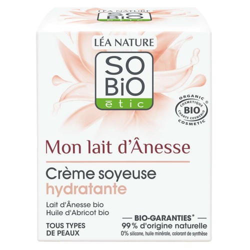 SO'BIO Étic Crème Soyeuse Hydratante Lait d'Anesse 50ml
