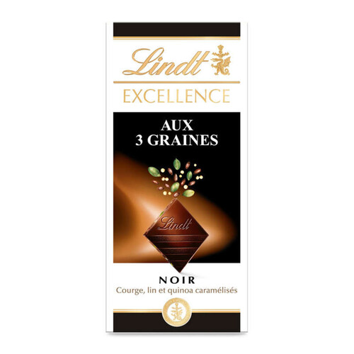 Lindt Excellence Tablette Chocolat Noir Aux 3 Graines 100g