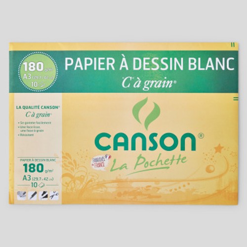 Canson Papier À Dessin Blanc, C À Grain, A3, 180Gr/M² x10