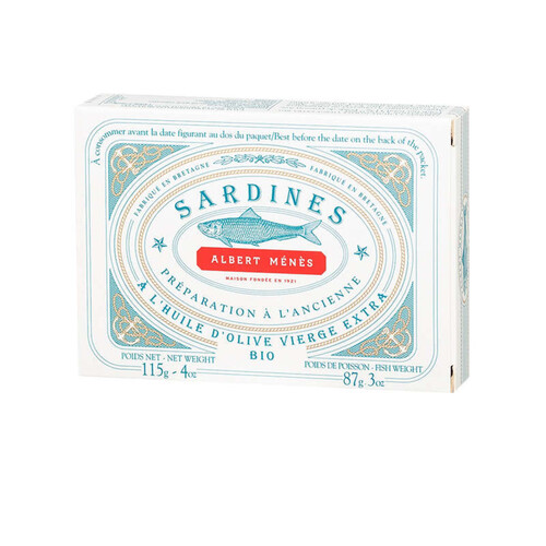 Albert Ménès Sardines À L'Huile D'Olive bio Vierge Extra 115G