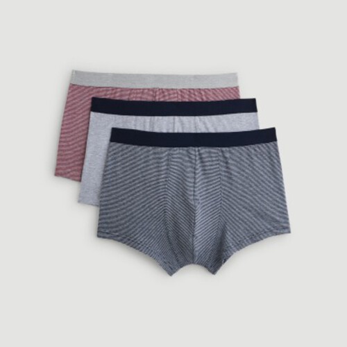 Monoprix Lot de 3 Boxers Multicolore Rayés et Uni XXL