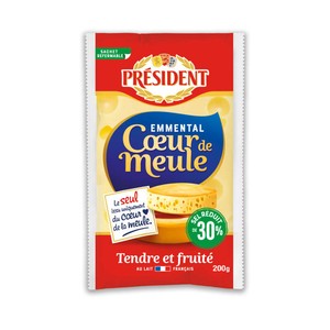 Président Emmental Cœur De Meule Portion -30% De Sel 200g