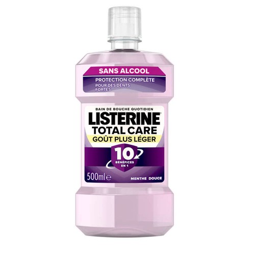 Listerine Bain de Bouche Total Care  Menthe Douce Sans Alcool 500ml