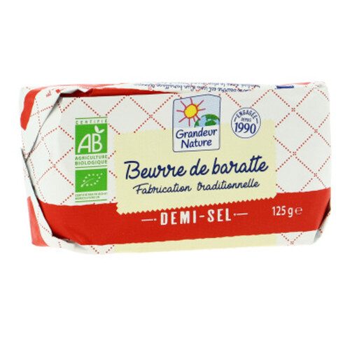 [Par Naturalia] Grandeur Nature Beurre De Baratte Demi-Sel Bio 125g