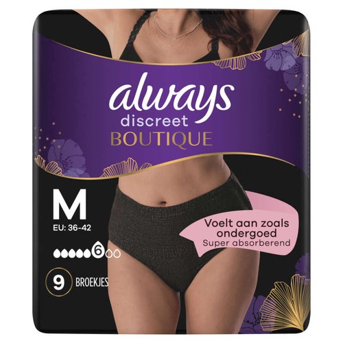 Always Discreet Boutique Culottes Noires Plus M Pour Fuites Urinaires x9