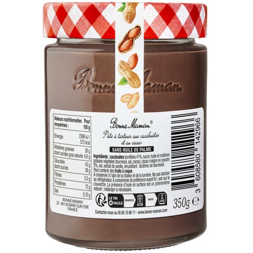 Bonne Maman Pâte à Tartiner Cacahuète et Cacao 350g