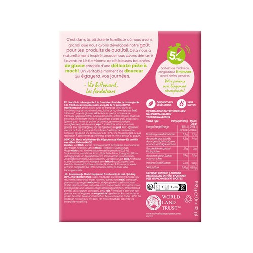 Little Moons Mochi Glacés Framboise boîte 192g
