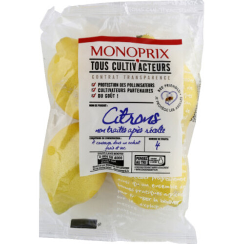 Monoprix Tous Cultiv'Acteurs 4 Citrons Catégorie 1