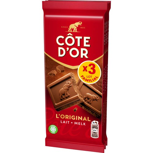 Côte d'Or L'Original Tablette Chocolat au Lait 3x100g