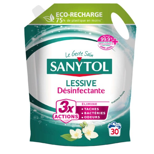 Sanytol Recharge lessive désinfectante florale x30