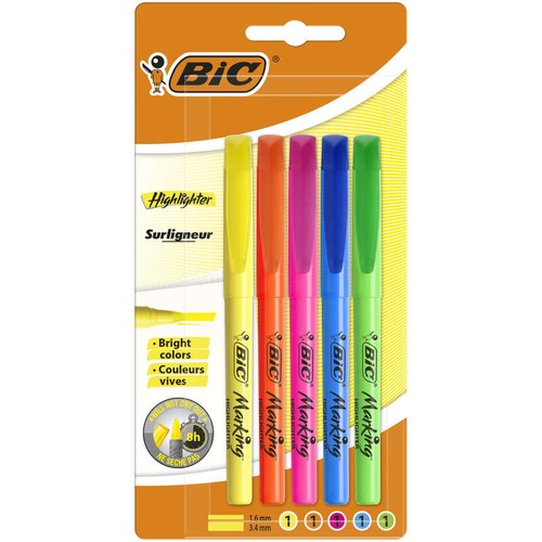 Bic Surligneurs Pop Et Fluo x5