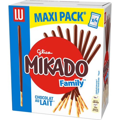 Lu Mikado Biscuits nappés au Chocolat au Lait 300g