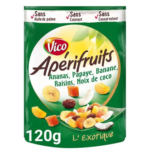 Vico Apérifruits mélange de fruits déshydratés l'exotique 120g