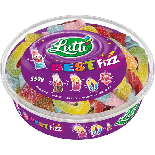 Lutti Tubo Best Fizz Assortiments De Bonbons 550g