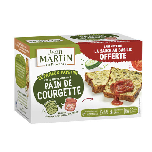 Jean Martin Pain Courgette et Sauce Offert 550g